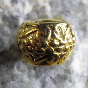 Ornate Dotted Gold Plated Sterling Silver European Charm